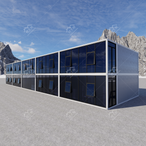 All-glass curtain wall Ready Made Duplex Container House Casa Prefabricada PVC Villar Modular House Prefabricated Homes Villas 