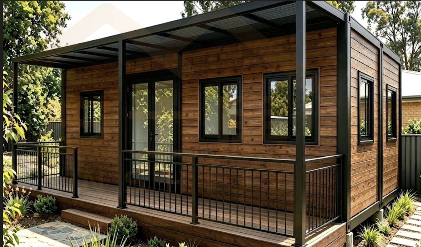 Cost-Effective Prefab Solution: Flat Pack Container Frame with Decorative Cladding